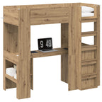 vidaXL Etagenbettgestell mit Schreibtisch Artisan-Eiche 75 x 190 cm