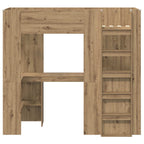 vidaXL Etagenbettgestell mit Schreibtisch Artisan-Eiche 75 x 190 cm