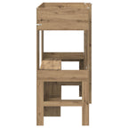 vidaXL Etagenbettgestell mit Schreibtisch Artisan-Eiche 75 x 190 cm