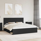 vidaXL Bettrahmen Schwarz 200 x 200 cm Massives Kiefernholz