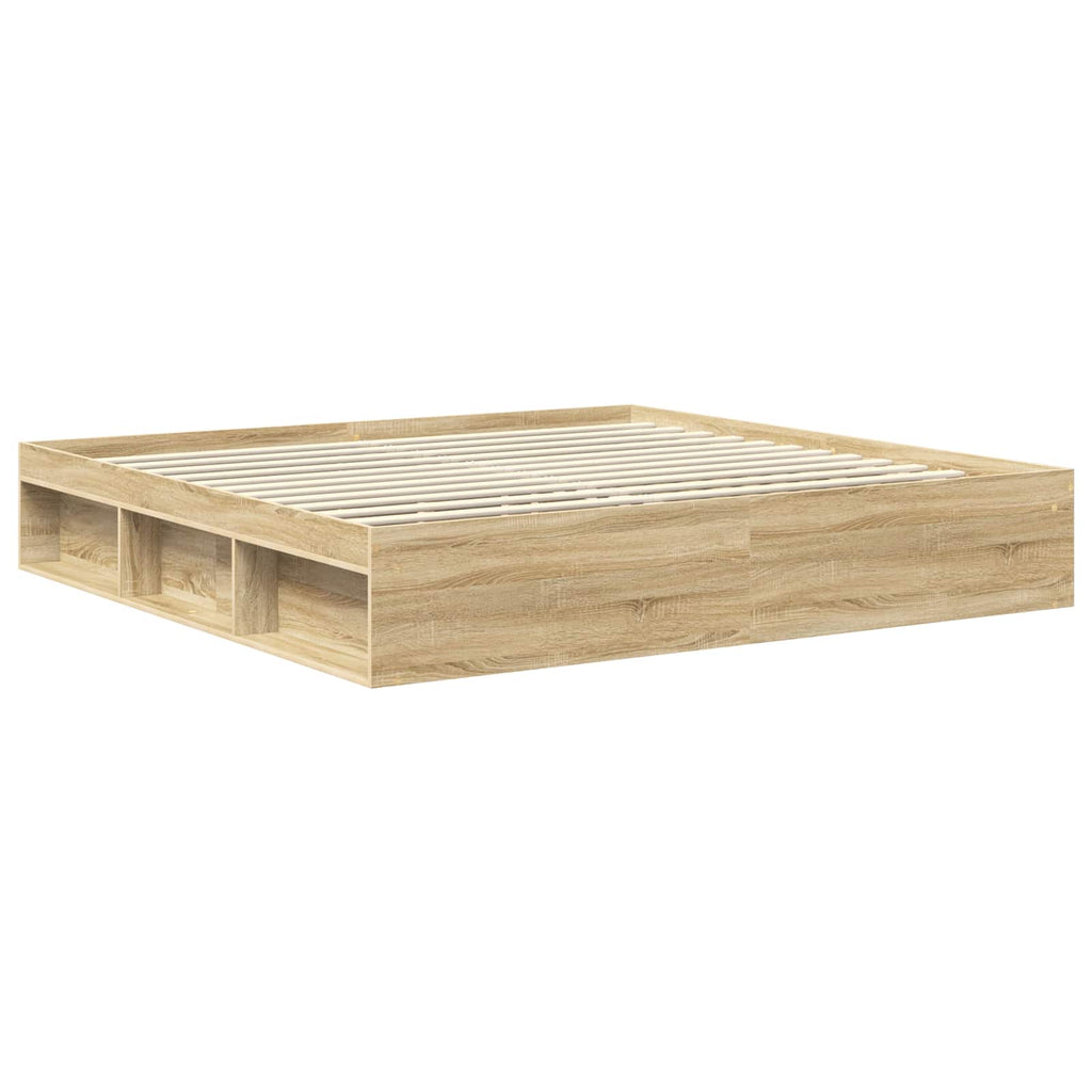 vidaXL Bettrahmen Sonoma 200 x 200 cm Massives Kiefernholz