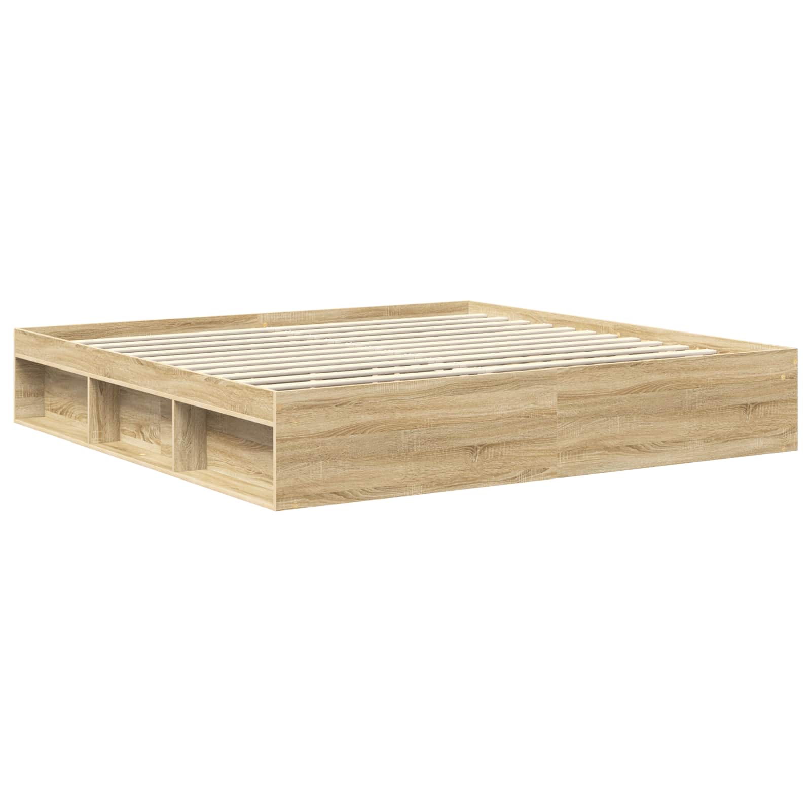 vidaXL Bettrahmen Sonoma 200 x 200 cm Massives Kiefernholz