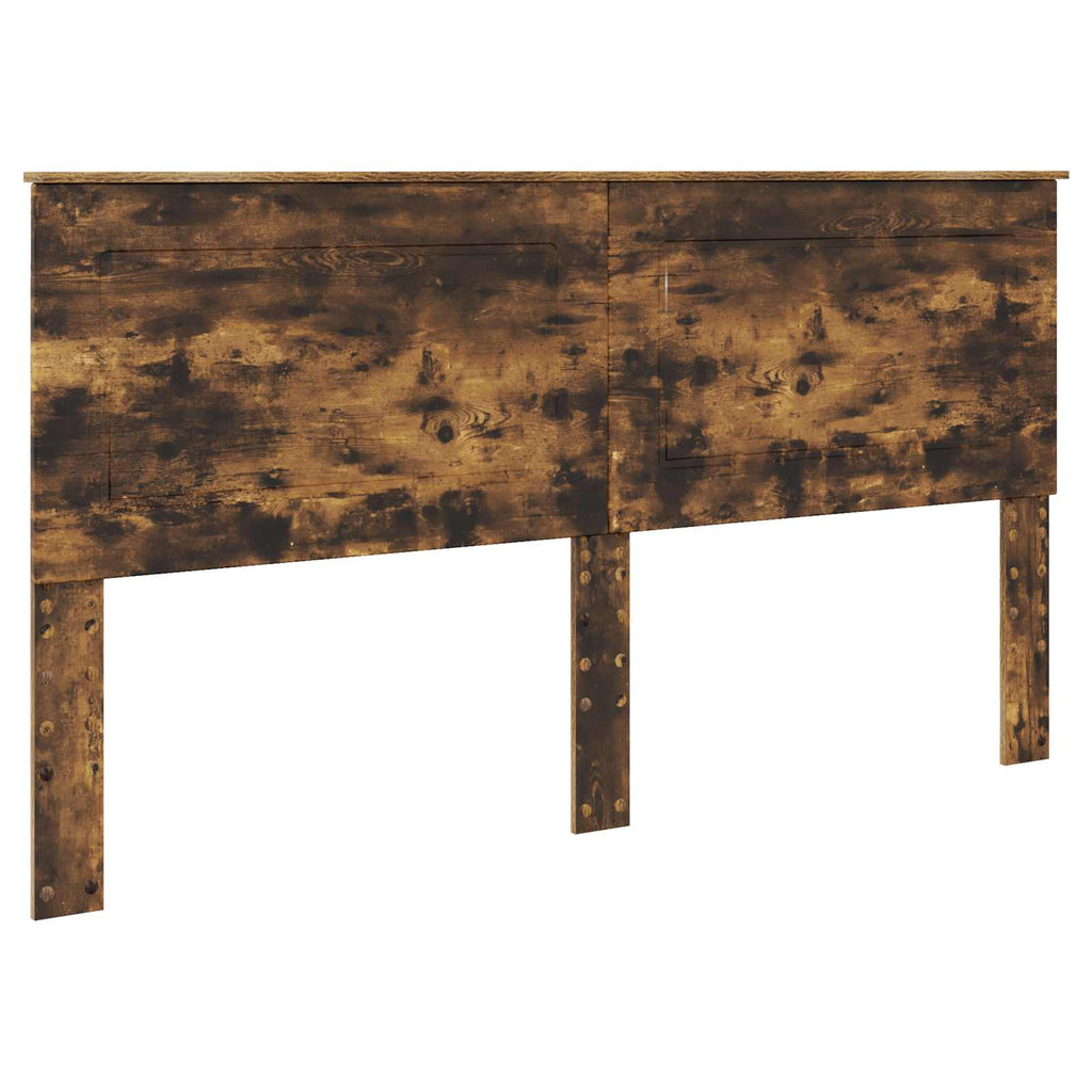 vidaXL Bettrahmen Geräucherte Eiche 200 x 200 cm Massives Kiefernholz