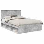 vidaXL Bettrahmen Beton Grau 150 x 200 cm Massives Kiefernholz