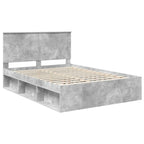 vidaXL Bettrahmen Beton Grau 150 x 200 cm Massives Kiefernholz