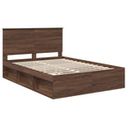vidaXL Bettrahmen Braun Eichen-Optik 140 x 200 cm Massives Kiefernholz