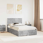 vidaXL Bettrahmen mit Schubladen Beton Grau 135 x 190 cm Holzwerkstoff