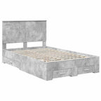 vidaXL Bettrahmen mit Schubladen Beton Grau 135 x 190 cm Holzwerkstoff