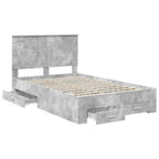 vidaXL Bettrahmen mit Schubladen Beton Grau 135 x 190 cm Holzwerkstoff