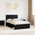 vidaXL Bettrahmen Uni Schwarz 120 x 190 cm Massives Kiefernholz