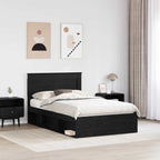 vidaXL Bettrahmen Uni Schwarz 120 x 190 cm Massives Kiefernholz