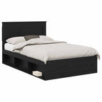 vidaXL Bettrahmen Uni Schwarz 120 x 190 cm Massives Kiefernholz