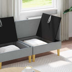 vidaXL Modular Sofa Set mit Stauraum 3 pcs Hellgrau Stoff