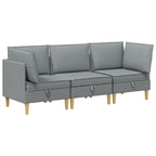 vidaXL Modular Sofa Set mit Stauraum 3 pcs Hellgrau Stoff