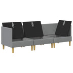 vidaXL Modular Sofa Set mit Stauraum 3 pcs Hellgrau Stoff