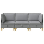 vidaXL Modular Sofa Set mit Stauraum 3 pcs Hellgrau Stoff