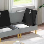 vidaXL Modular Sofa Set mit Stauraum 4 pcs Hellgrau Stoff