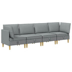 vidaXL Modular Sofa Set mit Stauraum 4 pcs Hellgrau Stoff