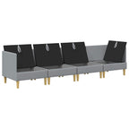 vidaXL Modular Sofa Set mit Stauraum 4 pcs Hellgrau Stoff