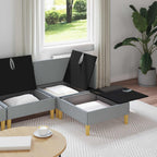 vidaXL Wohnzimmergarnitur mit Kissen mit Speicher 4 pcs Hellgrau Stoff