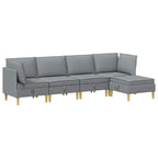 vidaXL Modular Sofa Set mit Stauraum 5 pcs Hellgrau Stoff
