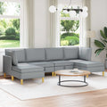 vidaXL Modular Sofa Set mit Stauraum 6 pcs Hellgrau Stoff