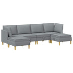 vidaXL Modular Sofa Set mit Stauraum 6 pcs Hellgrau Stoff