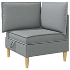 vidaXL Modular Sofa Set mit Stauraum 6 pcs Hellgrau Stoff