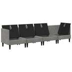 vidaXL Wohnzimmergarnitur mit Kissen mit Speicher 4 pcs Hellgrau Samt