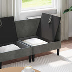 vidaXL Wohnzimmergarnitur mit Kissen 3 pcs Dunkelgrau Samt