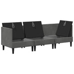 vidaXL Wohnzimmergarnitur mit Kissen 3 pcs Dunkelgrau Samt