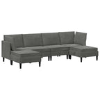 vidaXL Wohnzimmergarnitur mit Kissen 6 pcs Dunkelgrau Samt