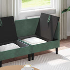 vidaXL Wohnzimmergarnitur mit Kissen mit Speicher 3 pcs Meergrün Samt