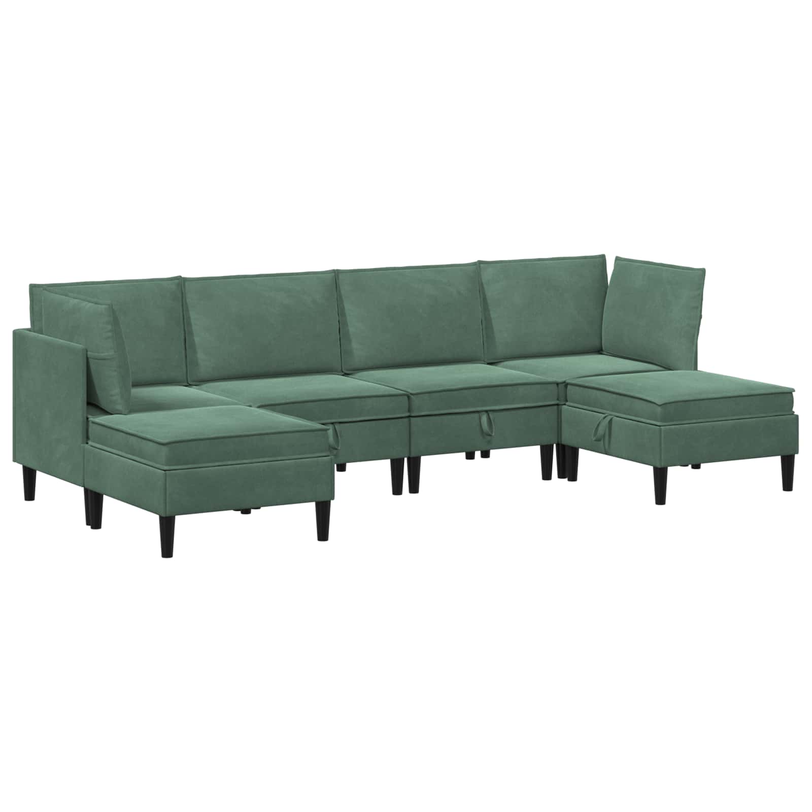 vidaXL Wohnzimmergarnitur mit Kissen mit Speicher 6 pcs Meergrün Samt