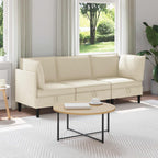vidaXL Wohnzimmergarnitur 3 pcs Creme Stoff