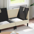 vidaXL Wohnzimmergarnitur 3 pcs Creme Stoff