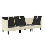 vidaXL Wohnzimmergarnitur 3 pcs Creme Stoff