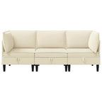 vidaXL Wohnzimmergarnitur 3 pcs Creme Stoff