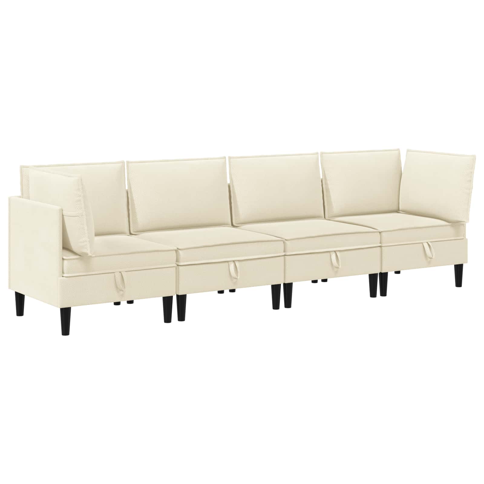 vidaXL Wohnzimmergarnitur 4 pcs Creme Stoff