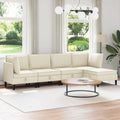 vidaXL Wohnzimmergarnitur 5 pcs Creme Stoff