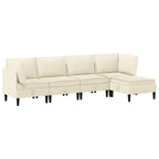 vidaXL Wohnzimmergarnitur 5 pcs Creme Stoff