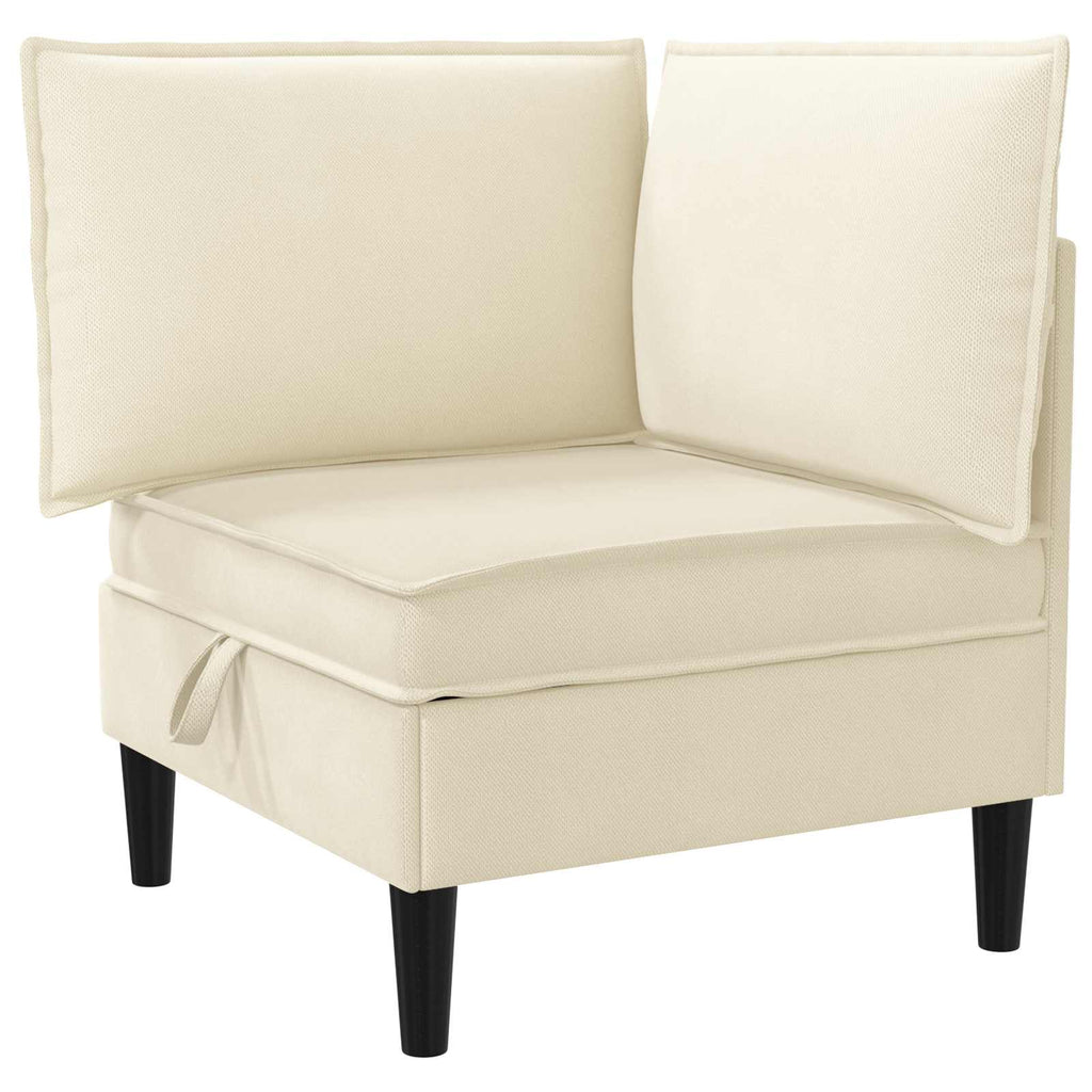 vidaXL Wohnzimmergarnitur 5 pcs Creme Stoff