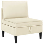 vidaXL Wohnzimmergarnitur 6 pcs Creme Stoff