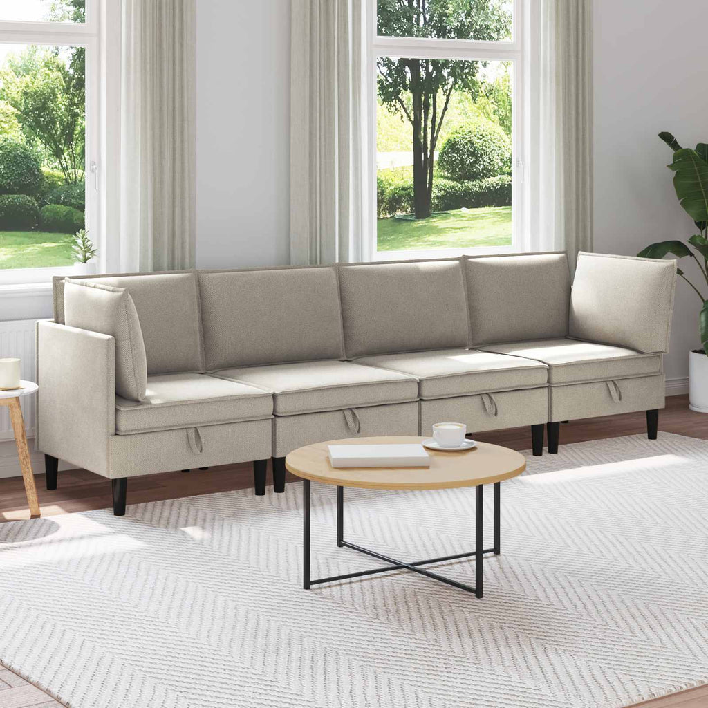 vidaXL Wohnzimmergarnitur 4 pcs Hafer Stoff