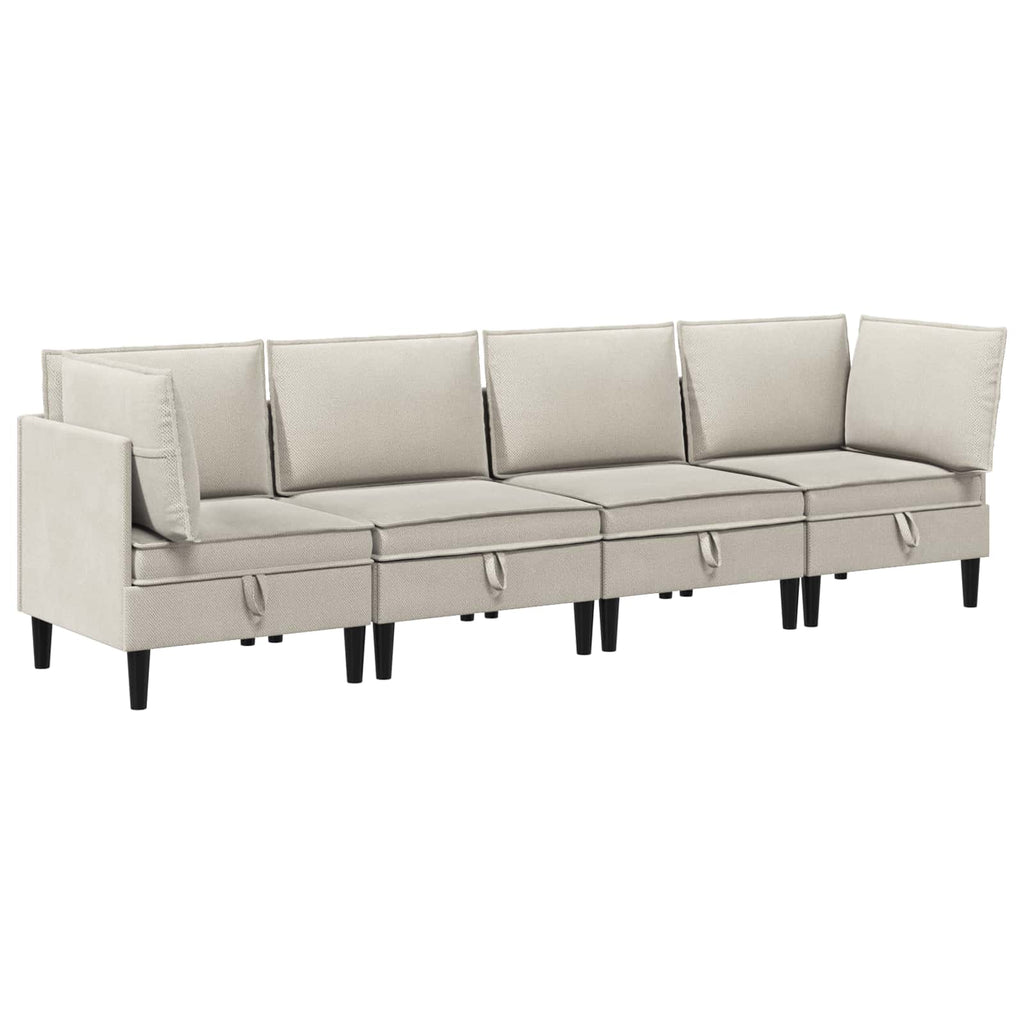 vidaXL Wohnzimmergarnitur 4 pcs Hafer Stoff