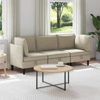 vidaXL Wohnzimmergarnitur 3 pcs Sand Stoff