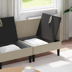 vidaXL Wohnzimmergarnitur 3 pcs Sand Stoff