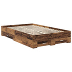 vidaXL Bettrahmen mit Schubladen Altholz 120 x 190 cm Holzwerkstoff