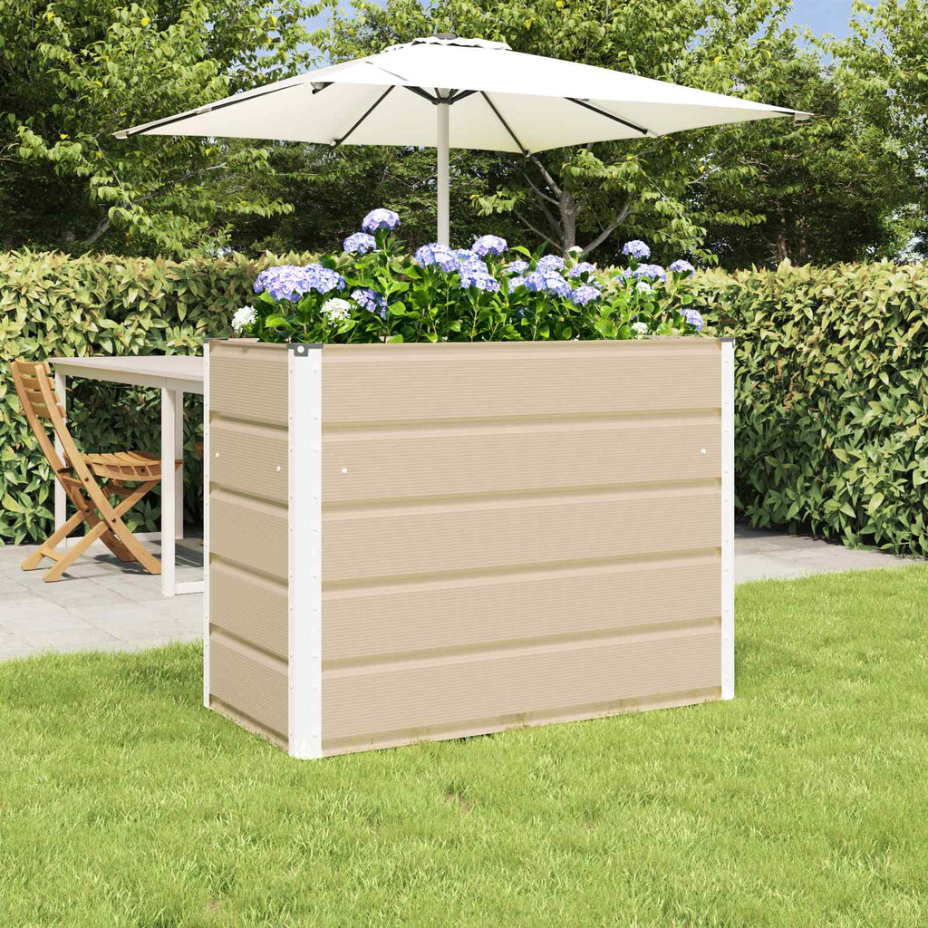 vidaXL Pflanzkübel Elfenbein 100 x 50 x 45 cm Verzinkter Stahl
