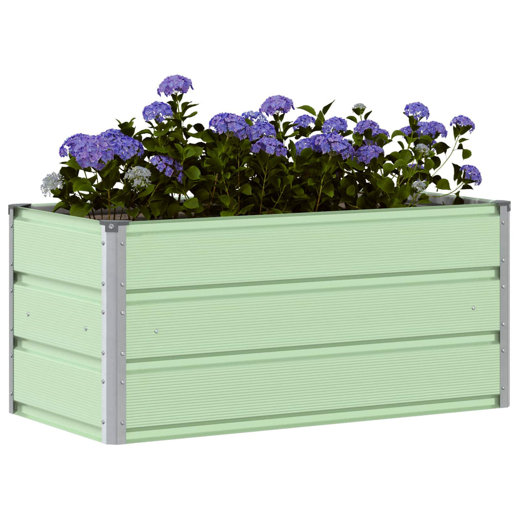 vidaXL Pflanzkübel Pastellgrün 100 x 50 x 45 cm Verzinkter Stahl